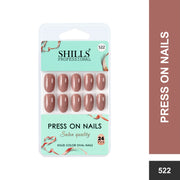 Glossy Solid Color Nails Oval(SPN501-SPN526) - Shills Professional