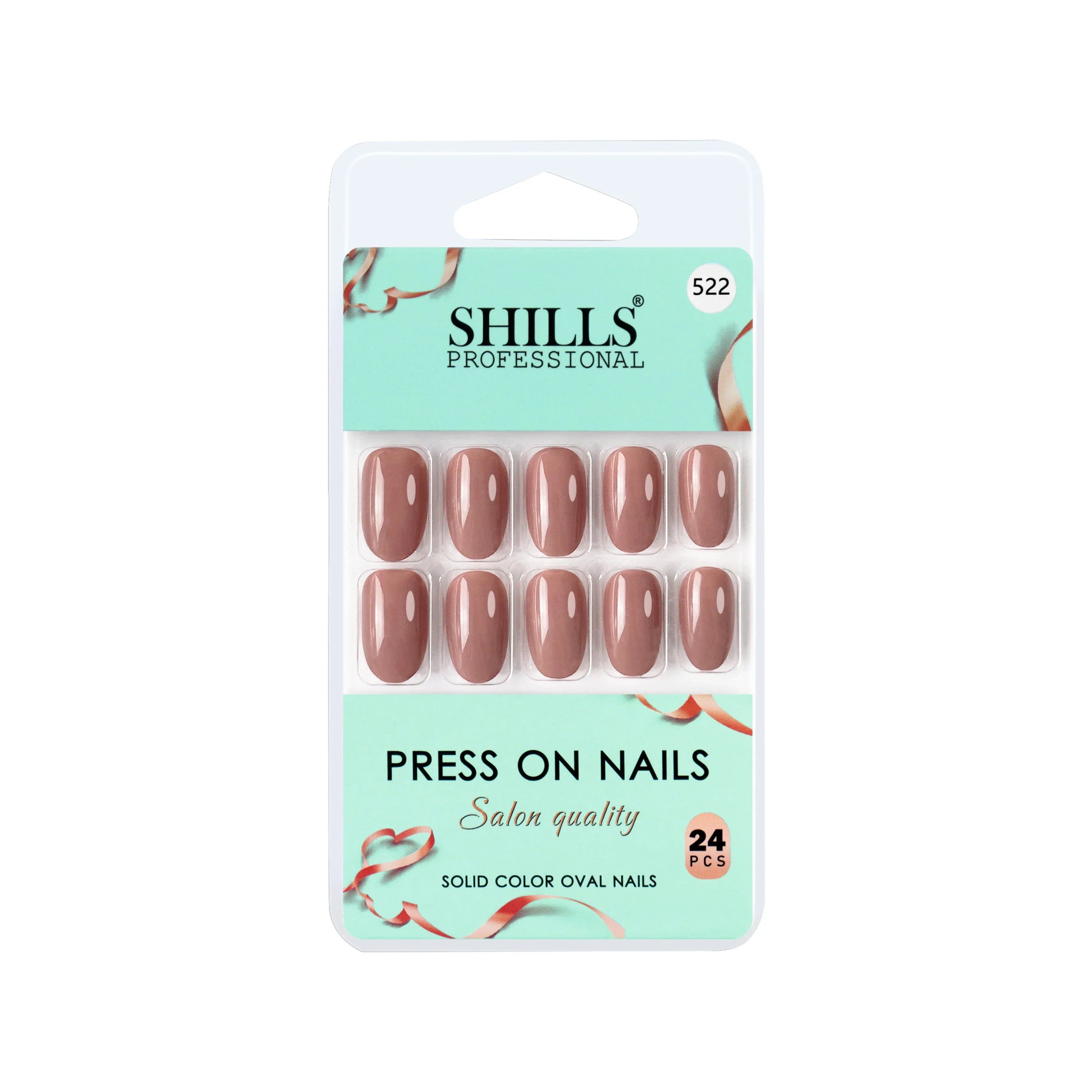 Glossy Solid Color Nails Oval(SPN501-SPN526) - Shills Professional