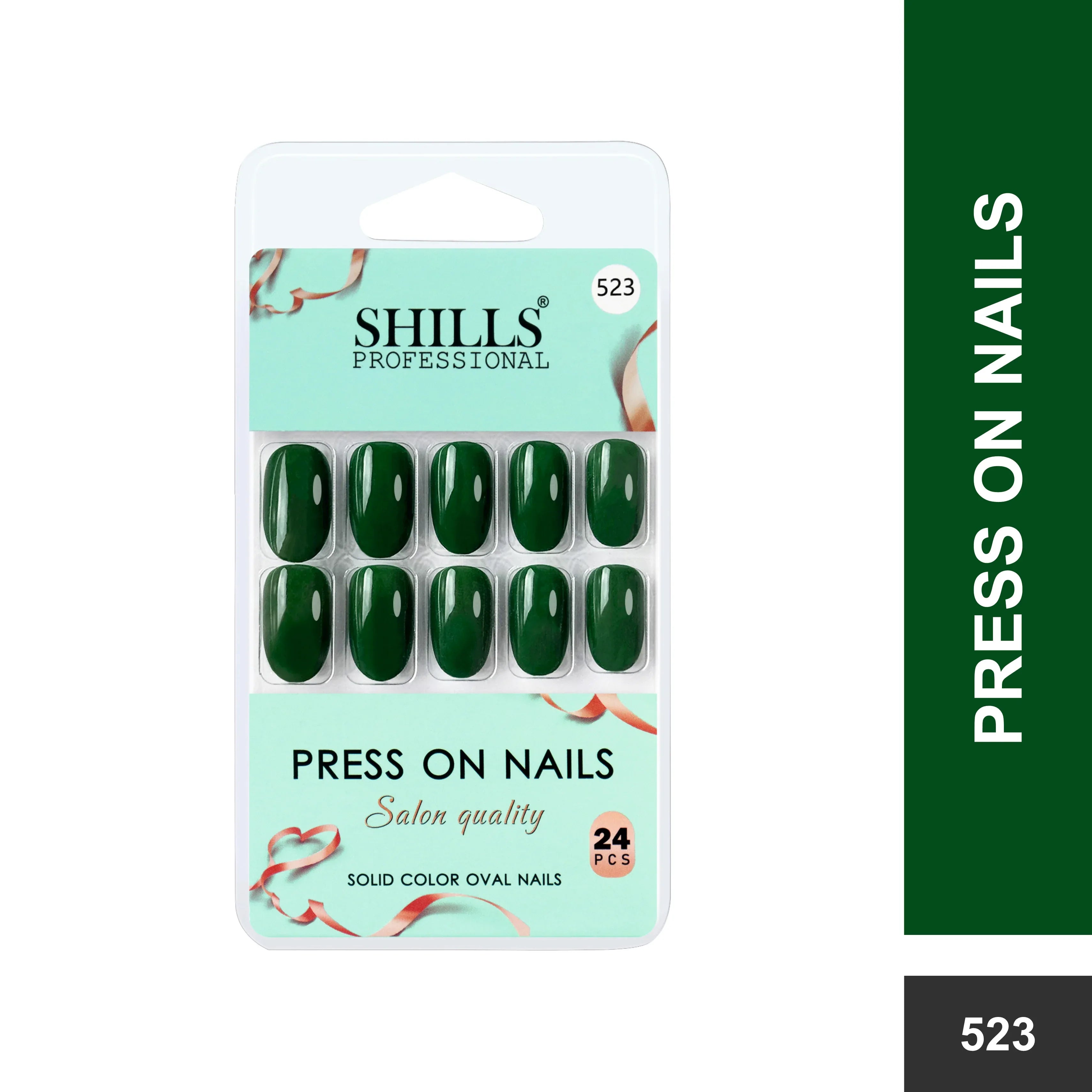 Glossy Solid Color Nails Oval(SPN501-SPN526) - Shills Professional