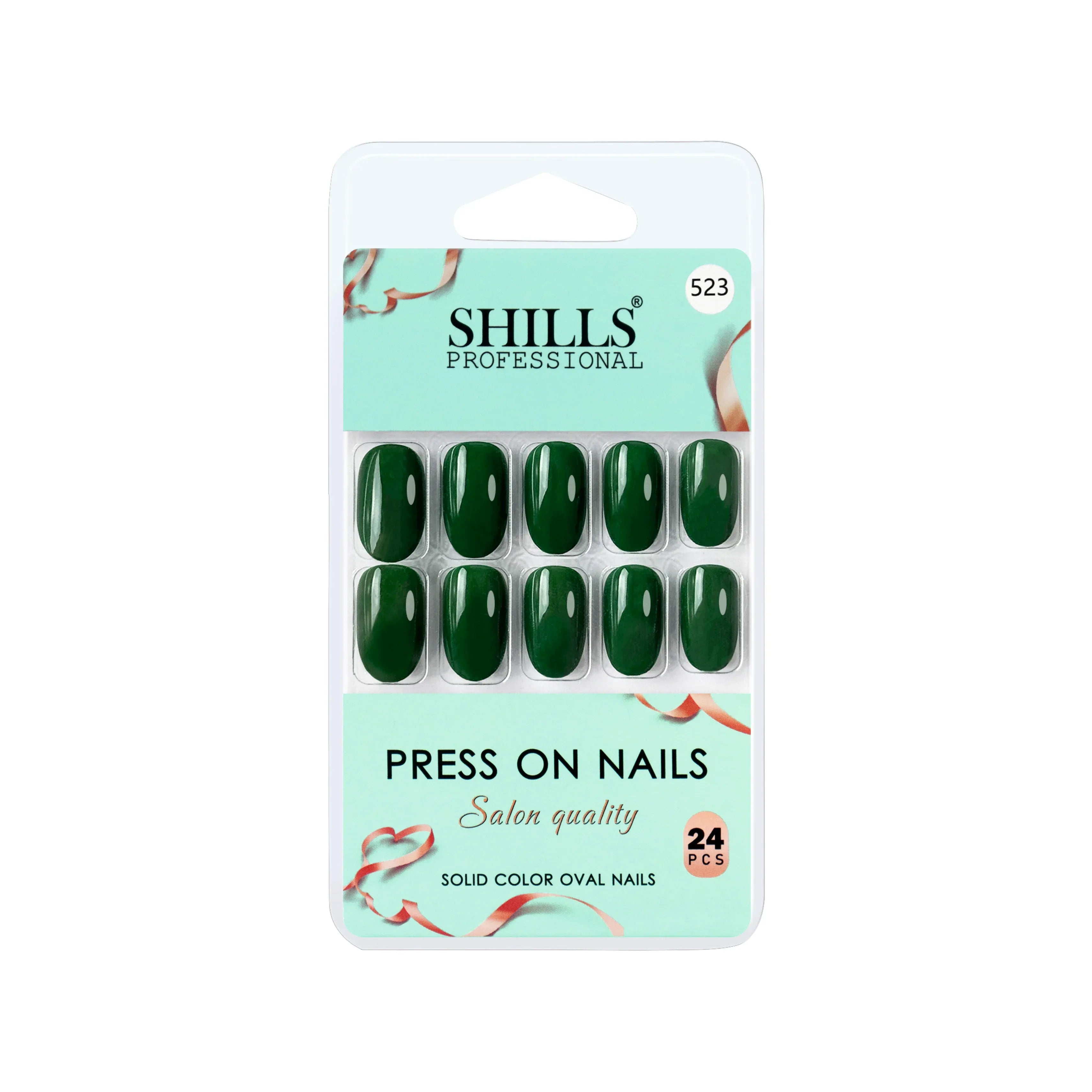 Glossy Solid Color Nails Oval(SPN501-SPN526) - Shills Professional