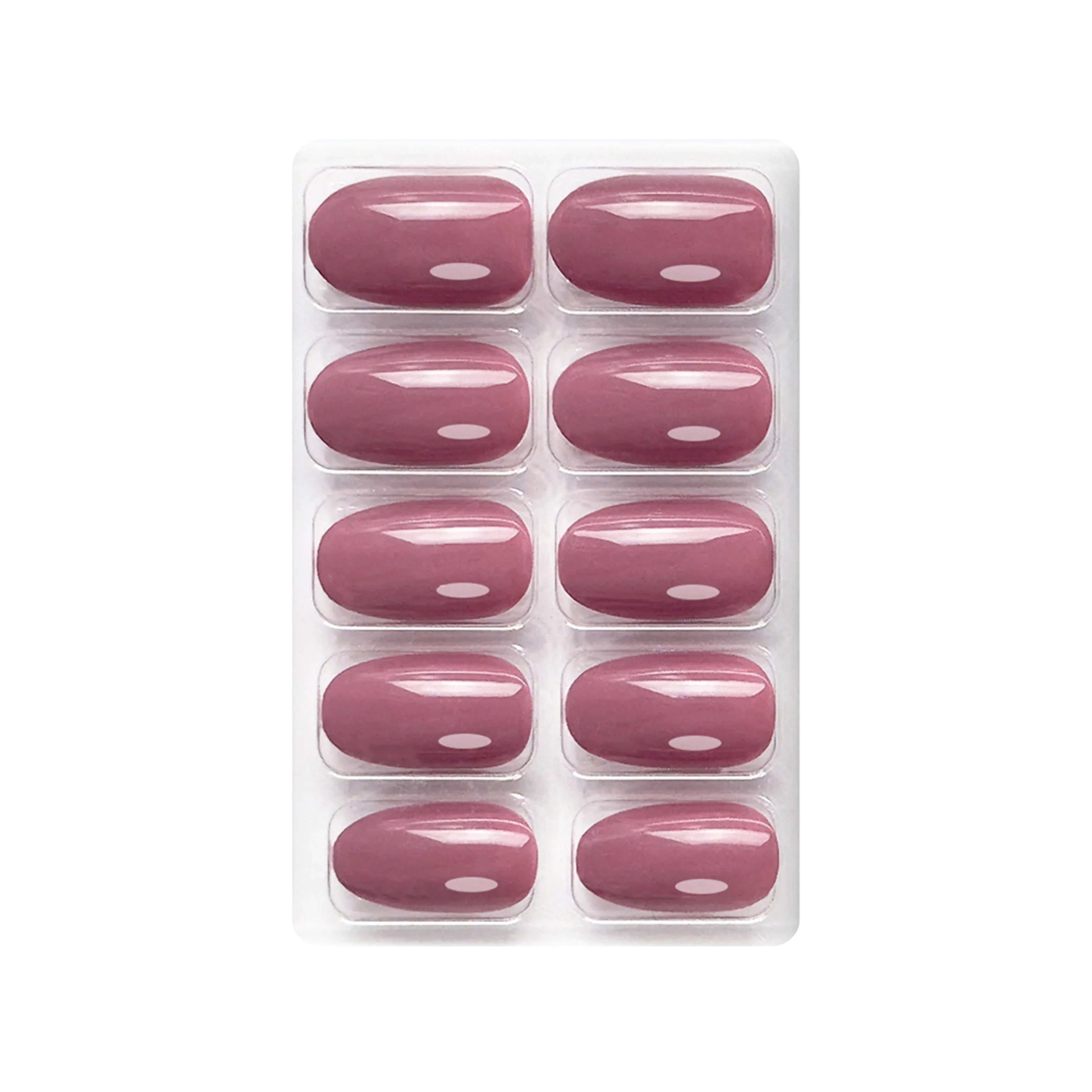Glossy Solid Color Nails Oval(SPN501-SPN526) - Shills Professional