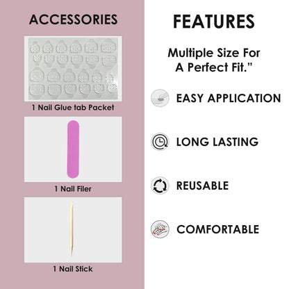 Glossy Solid Color Nails Oval(SPN501-SPN526) - Shills Professional