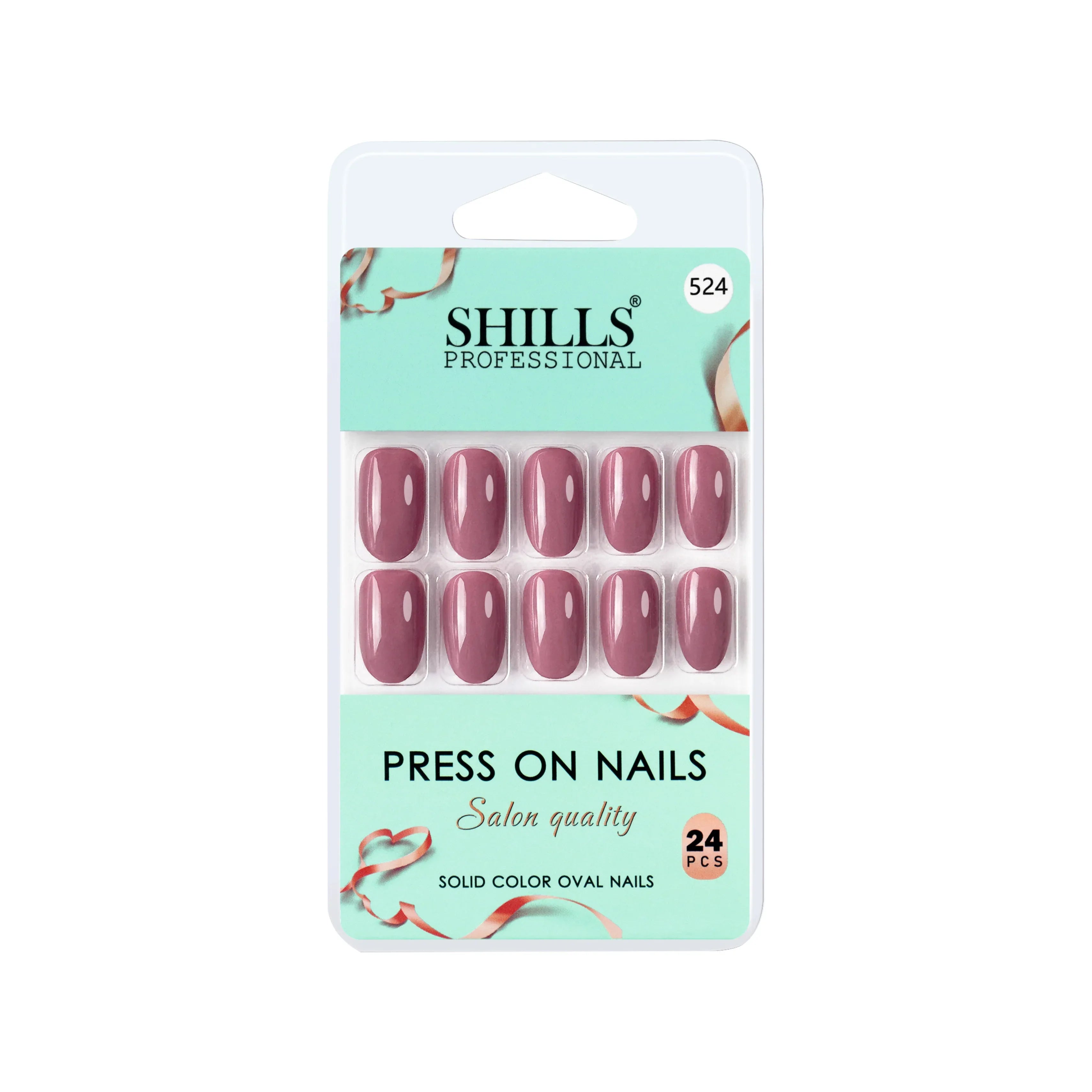 Glossy Solid Color Nails Oval(SPN501-SPN526) - Shills Professional