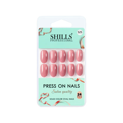 Glossy Solid Color Nails Oval(SPN501-SPN526) - Shills Professional
