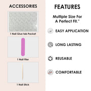 Glossy Solid Color Nails Oval(SPN501-SPN526) - Shills Professional