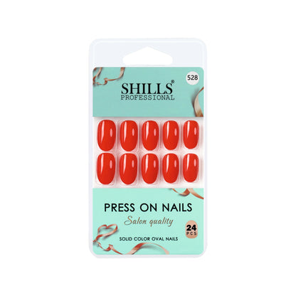 Glossy Solid Color Nails Oval(SPN527-SPN552) - Shills Professional