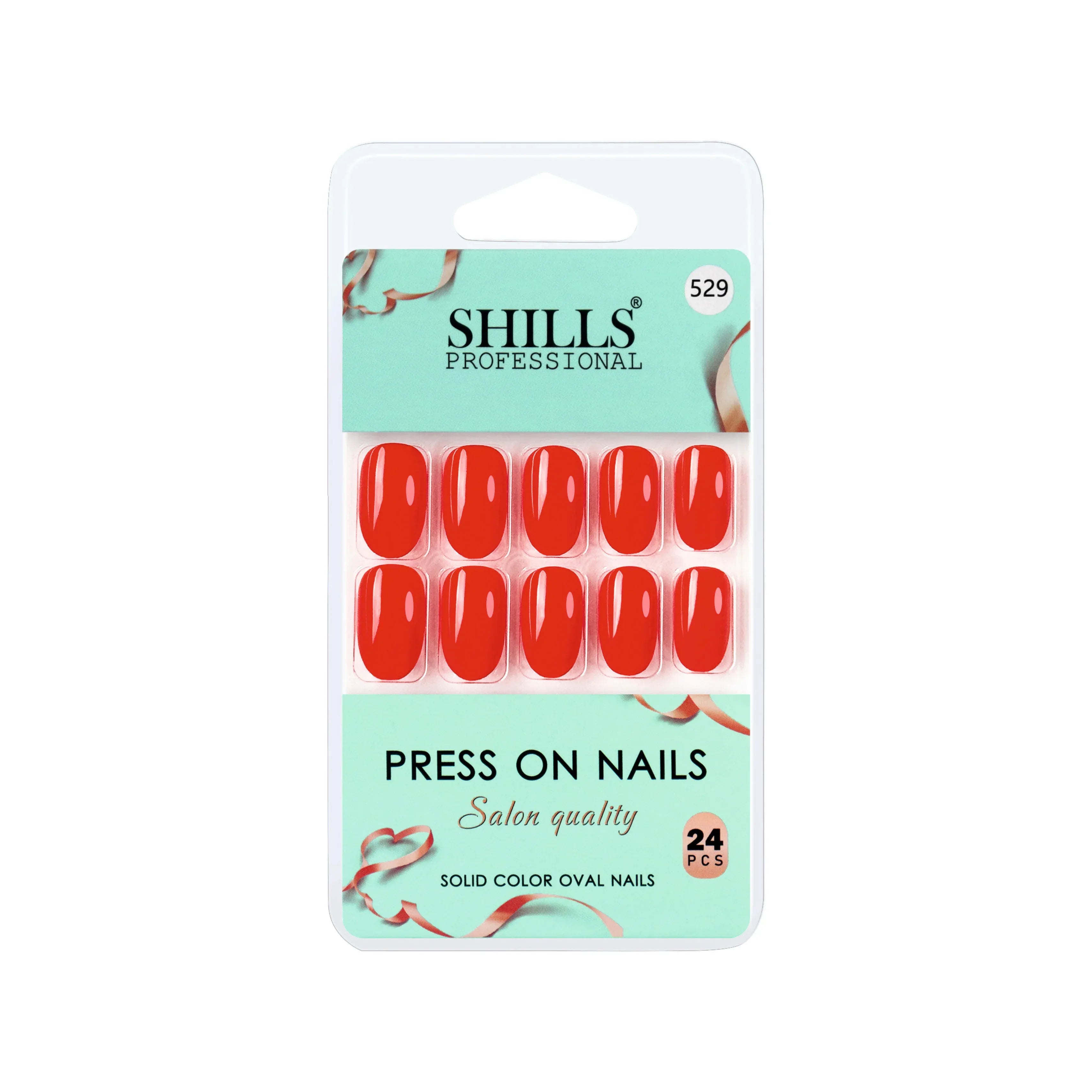 Glossy Solid Color Nails Oval(SPN527-SPN552) - Shills Professional