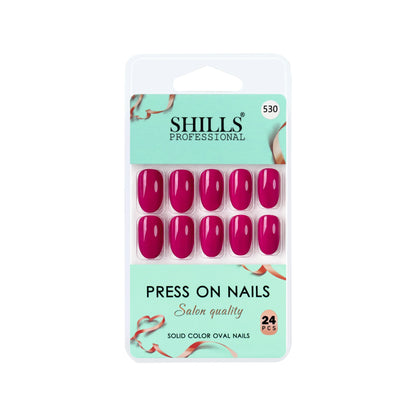 Glossy Solid Color Nails Oval(SPN527-SPN552) - Shills Professional