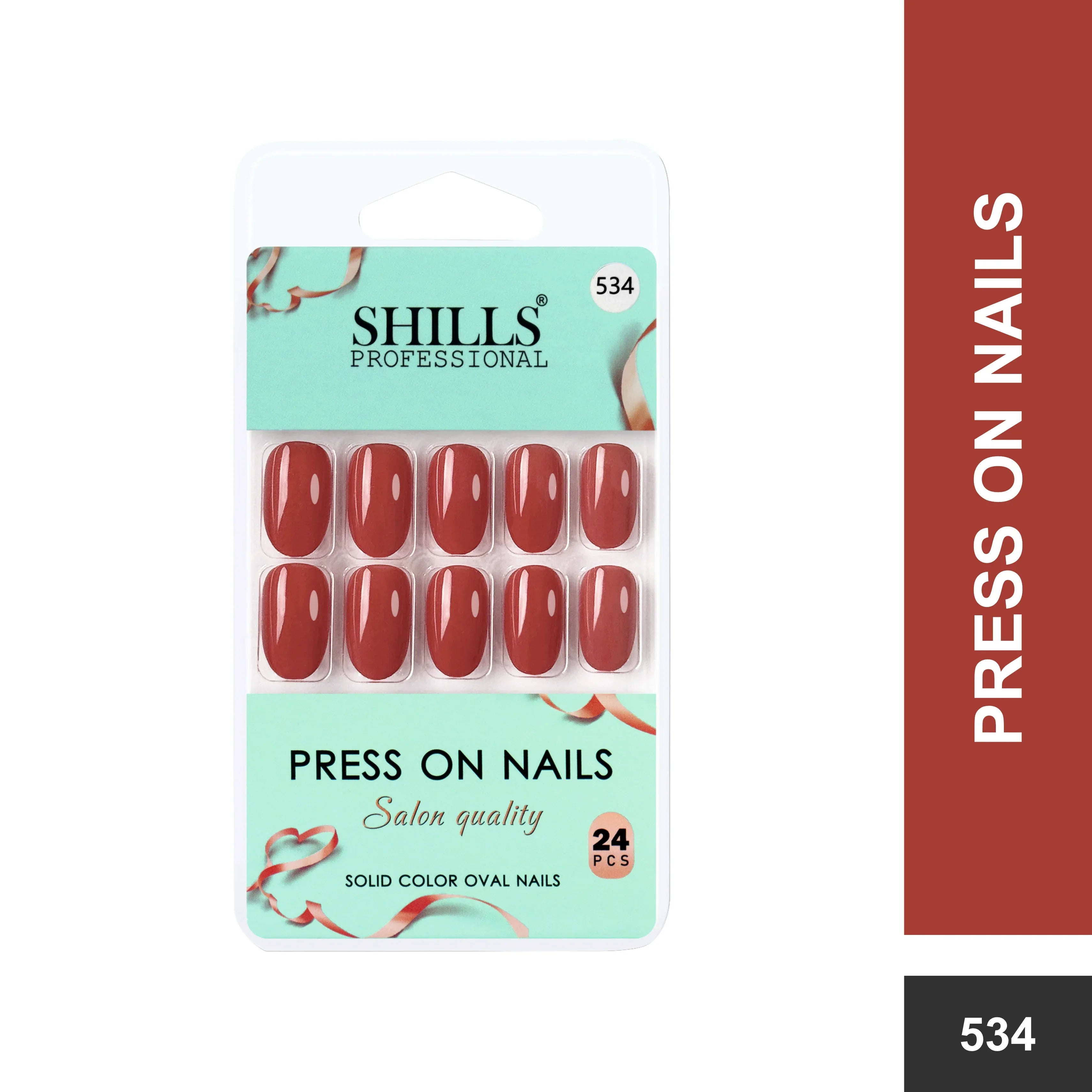 Glossy Solid Color Nails Oval(SPN527-SPN552) - Shills Professional