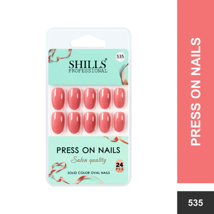 Glossy Solid Color Nails Oval(SPN527-SPN552) - Shills Professional