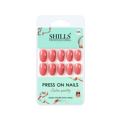 Glossy Solid Color Nails Oval(SPN527-SPN552) - Shills Professional