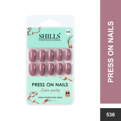 Glossy Solid Color Nails Oval(SPN527-SPN552) - Shills Professional