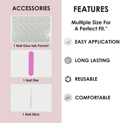 Glossy Solid Color Nails Oval(SPN527-SPN552) - Shills Professional