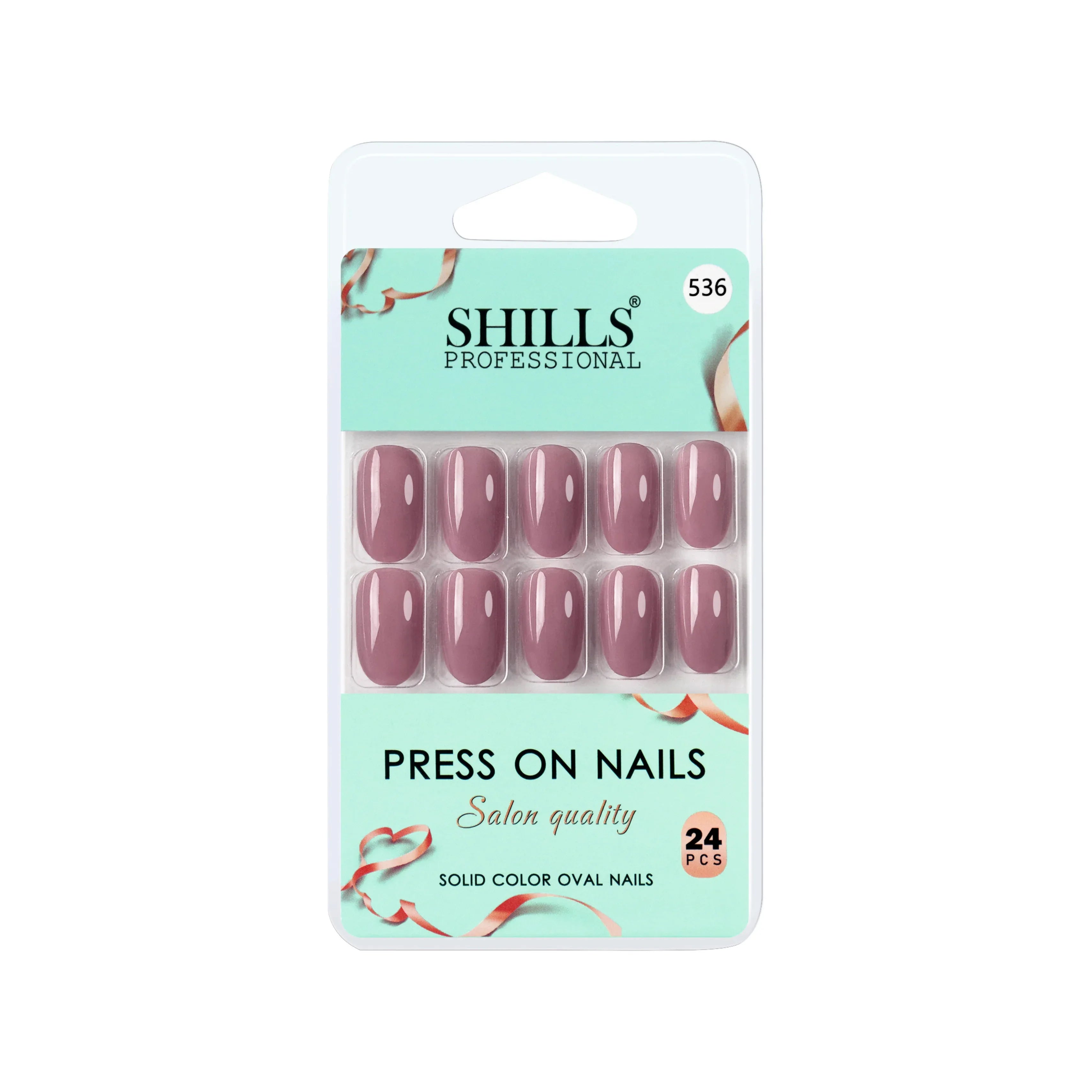 Glossy Solid Color Nails Oval(SPN527-SPN552) - Shills Professional