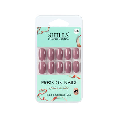 Glossy Solid Color Nails Oval(SPN527-SPN552) - Shills Professional
