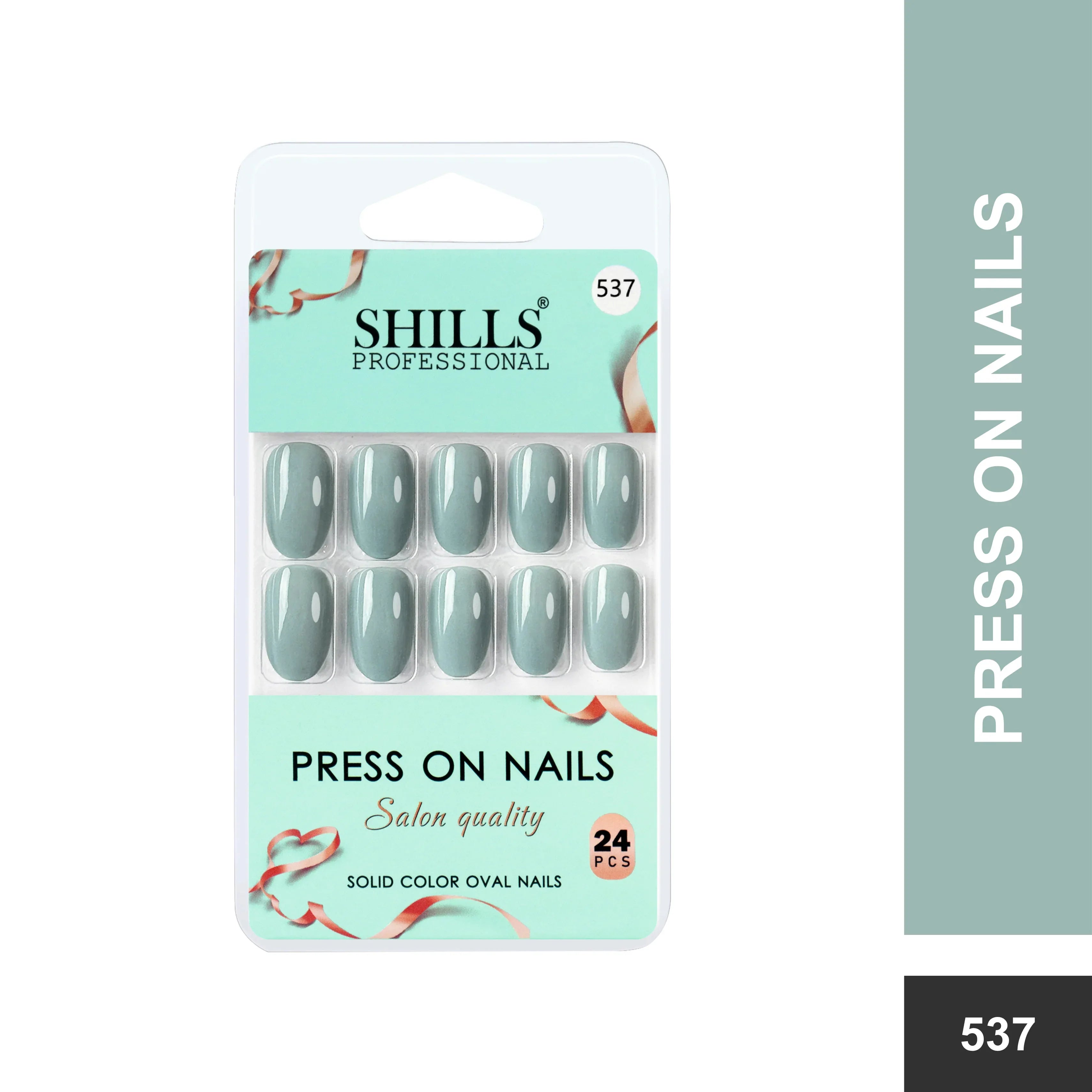 Glossy Solid Color Nails Oval(SPN527-SPN552) - Shills Professional