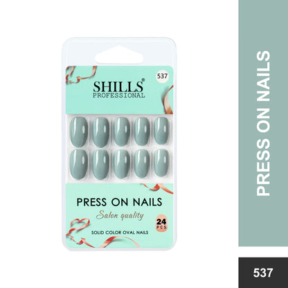 Glossy Solid Color Nails Oval(SPN527-SPN552) - Shills Professional