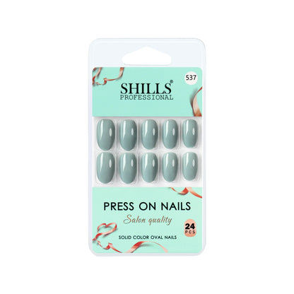 Glossy Solid Color Nails Oval(SPN527-SPN552) - Shills Professional
