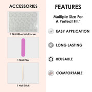 Glossy Solid Color Nails Oval(SPN527-SPN552) - Shills Professional