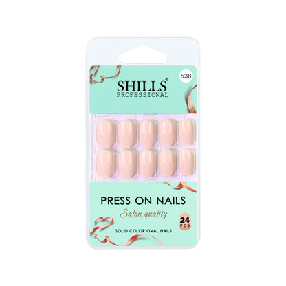 Glossy Solid Color Nails Oval(SPN527-SPN552) - Shills Professional