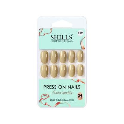 Glossy Solid Color Nails Oval(SPN527-SPN552) - Shills Professional