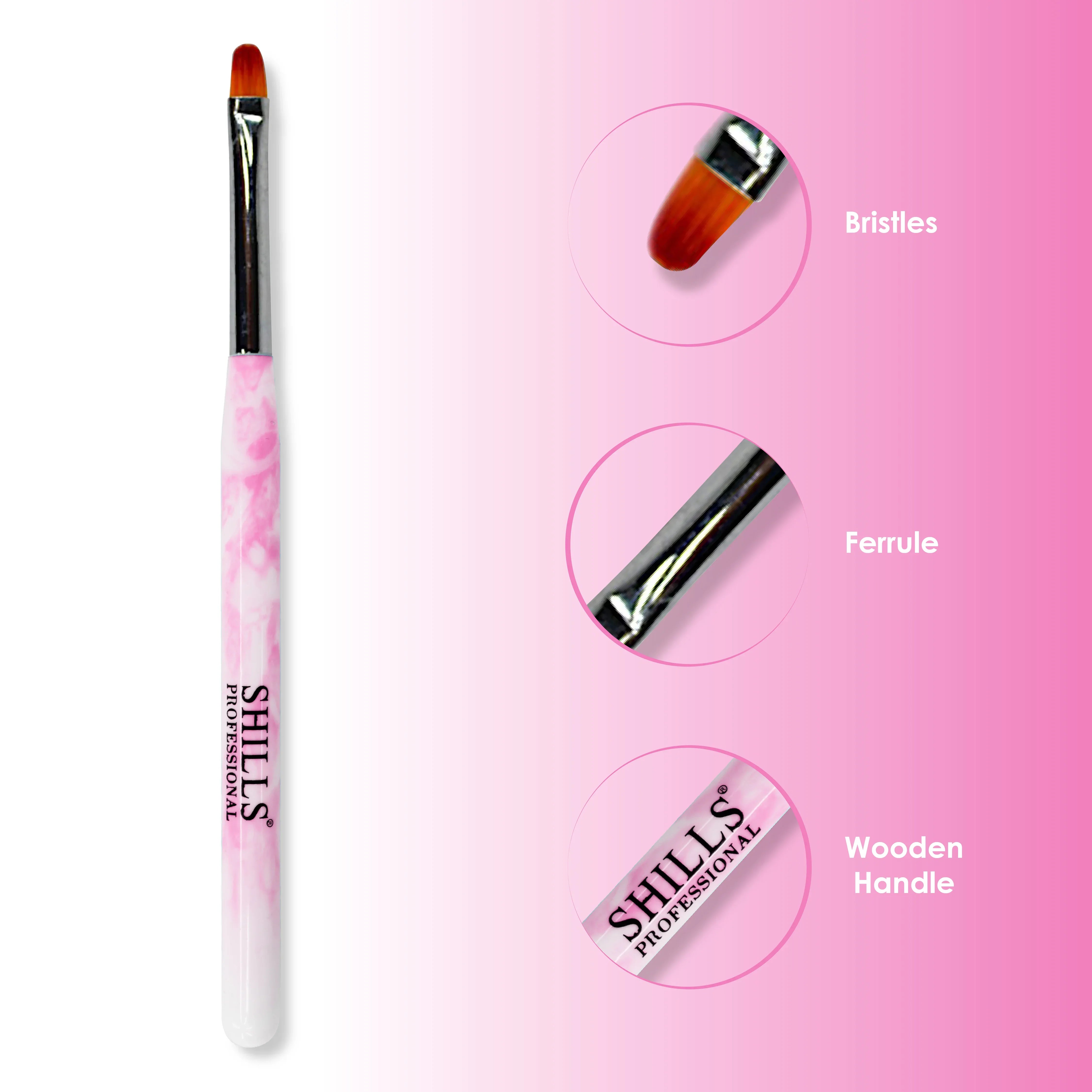 Nail Art Brush Set 7 Pcs Pink - Shills Professional