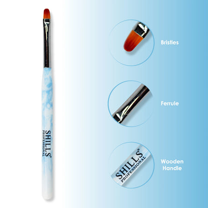 Nail Art Brush Set 7 Pcs Sky Blue - Shills Professional