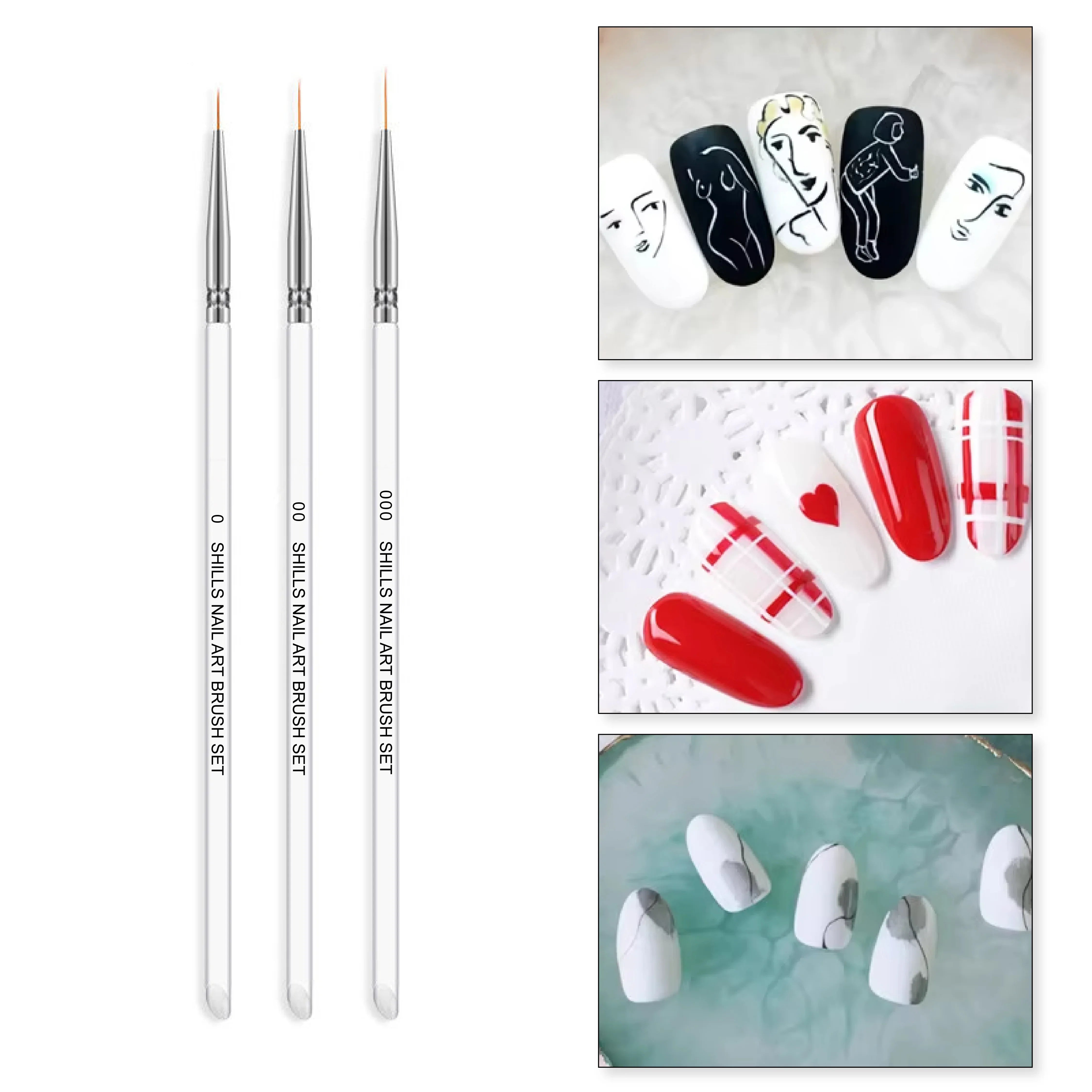 Nail Art White Brush - Shills Professional