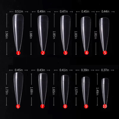 PKT 500pcs StilettoTips Clear - Shills Professional