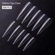 PKT 500pcs StilettoTips Clear