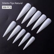PKT 500pcs Stiletto Tips Natural