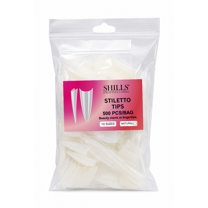 PKT 500pcs Stiletto Tips Natural