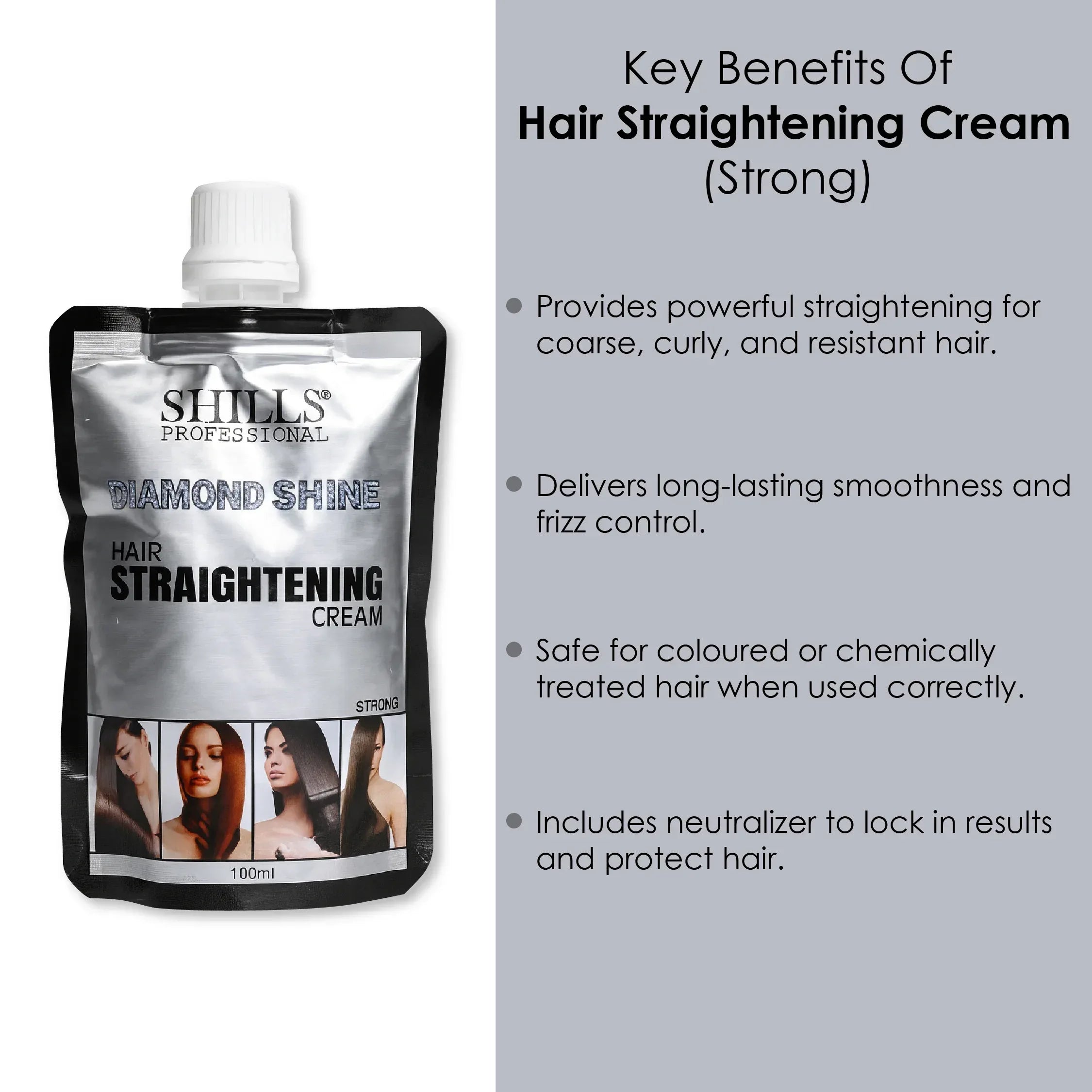 Diamond Shine Hair Straightening Cream (Strong) - Shills Professional