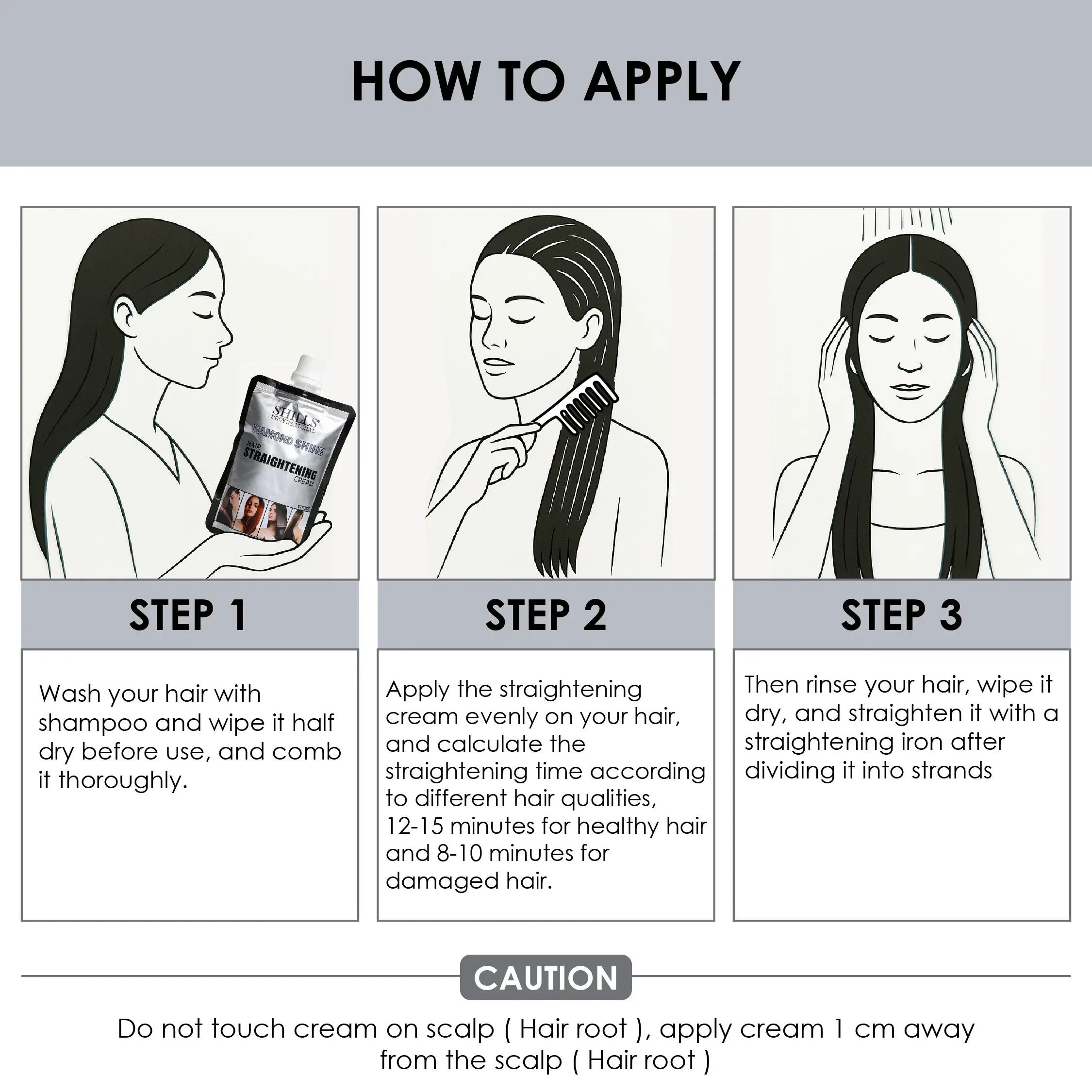 Diamond Shine Hair Straightening Cream (Strong) - Shills Professional