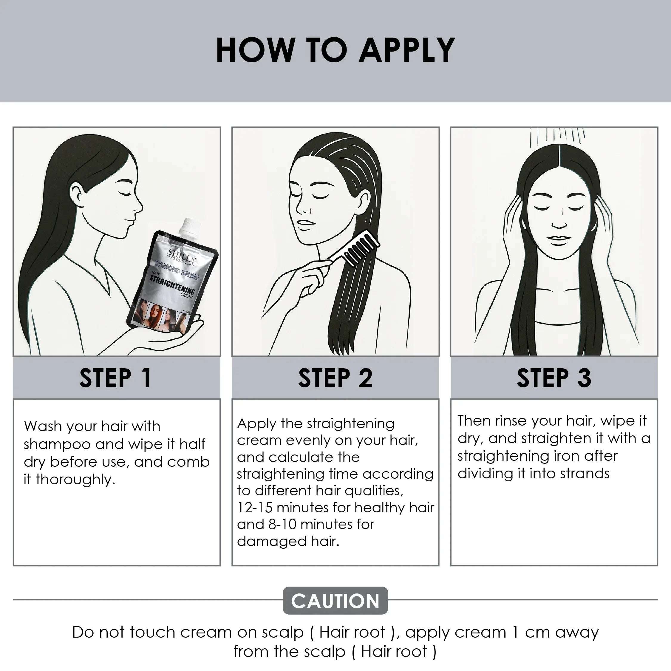 Diamond Shine Hair Straightening Cream (Strong) - Shills Professional