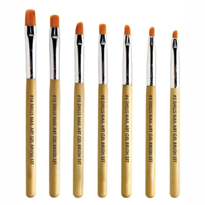 Wodden Gel Brush Set 7Pcs-SWB-G7 - Shills Professional