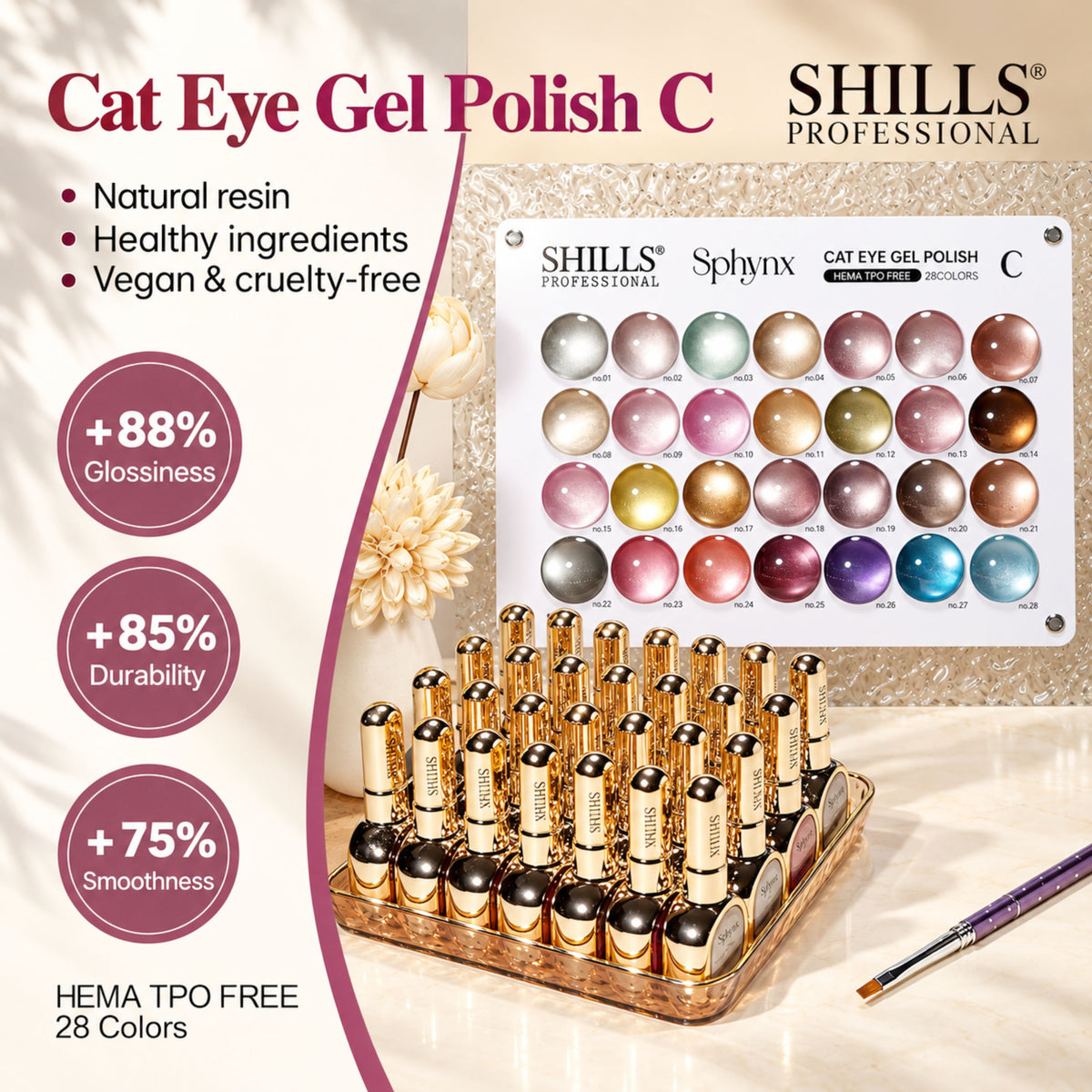 Sphynx Cat Eye Gel Polish Set C