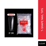 PKT 500pcs T-Shape Nail Tips Clear