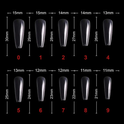 PKT 500pcs T-Shape Nail Tips Clear - Shills Professional