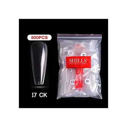 PKT 500pcs T-Shape Nail Tips Clear - Shills Professional