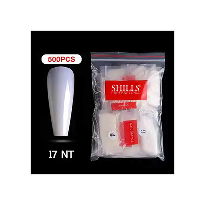 PKT 500pcs T-Shape Nail Tips Natural - Shills Professional