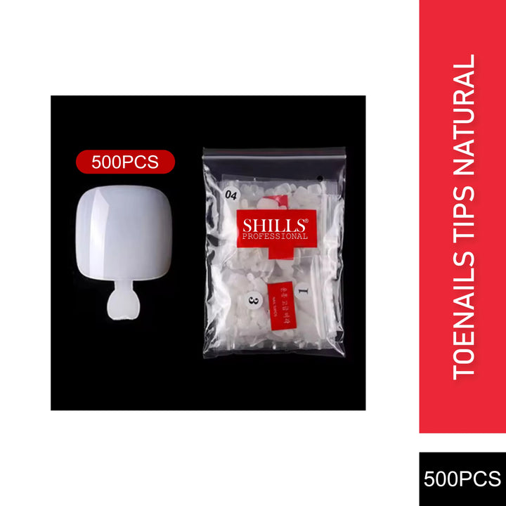 PKT 500pcs Toenails Tips Natural - Shills Professional