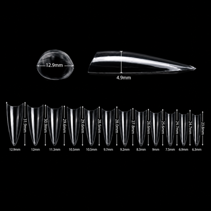 PKT 500pcs StilettoTips Clear
