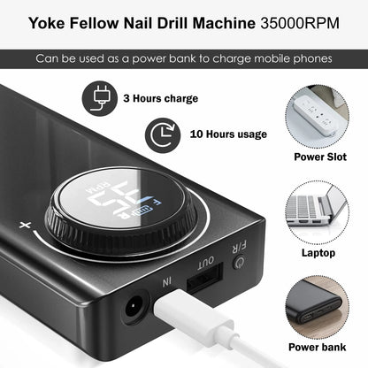 Yoke Fellow 35000rpm Nail Drill Machine - Shills Professional