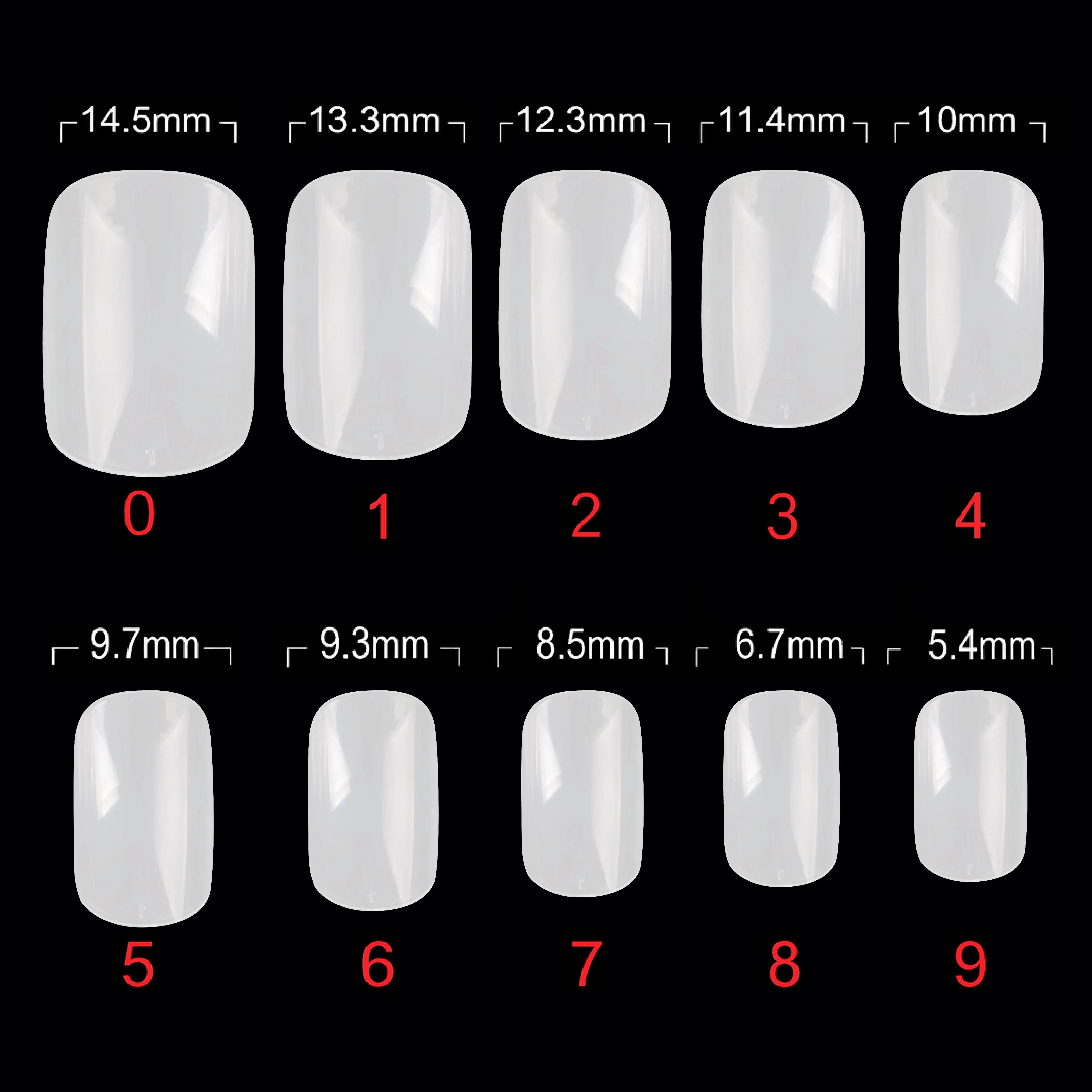 PKT 500pcs Medium Full Cover Nail Tips Natural - Shills Professional