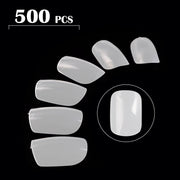 PKT 500pcs Medium Full Cover Nail Tips Natural