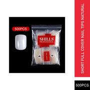 PKT 500pcs Short Full Cover Nail Tips Natural