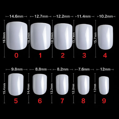 PKT 500pcs Short Full Cover Nail Tips Natural - Shills Professional