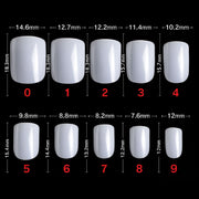 PKT 500pcs Short Full Cover Nail Tips Natural