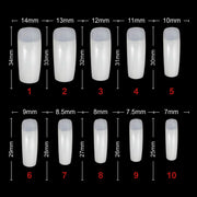 PKT 500pcs Long Half Cover Nail Tips Natural